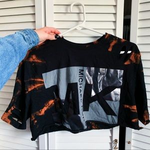 Black tie dyed MK crop top